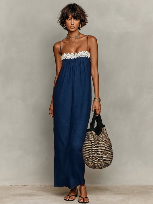 Alice - Robe Longue Dentelle Bretelles Amovibles
