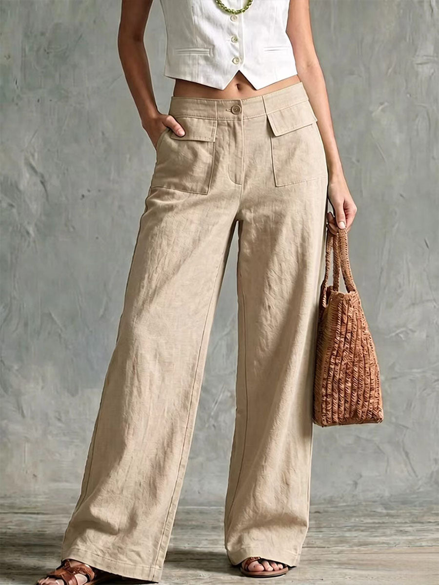 Solène - Pantalon Large en Lin