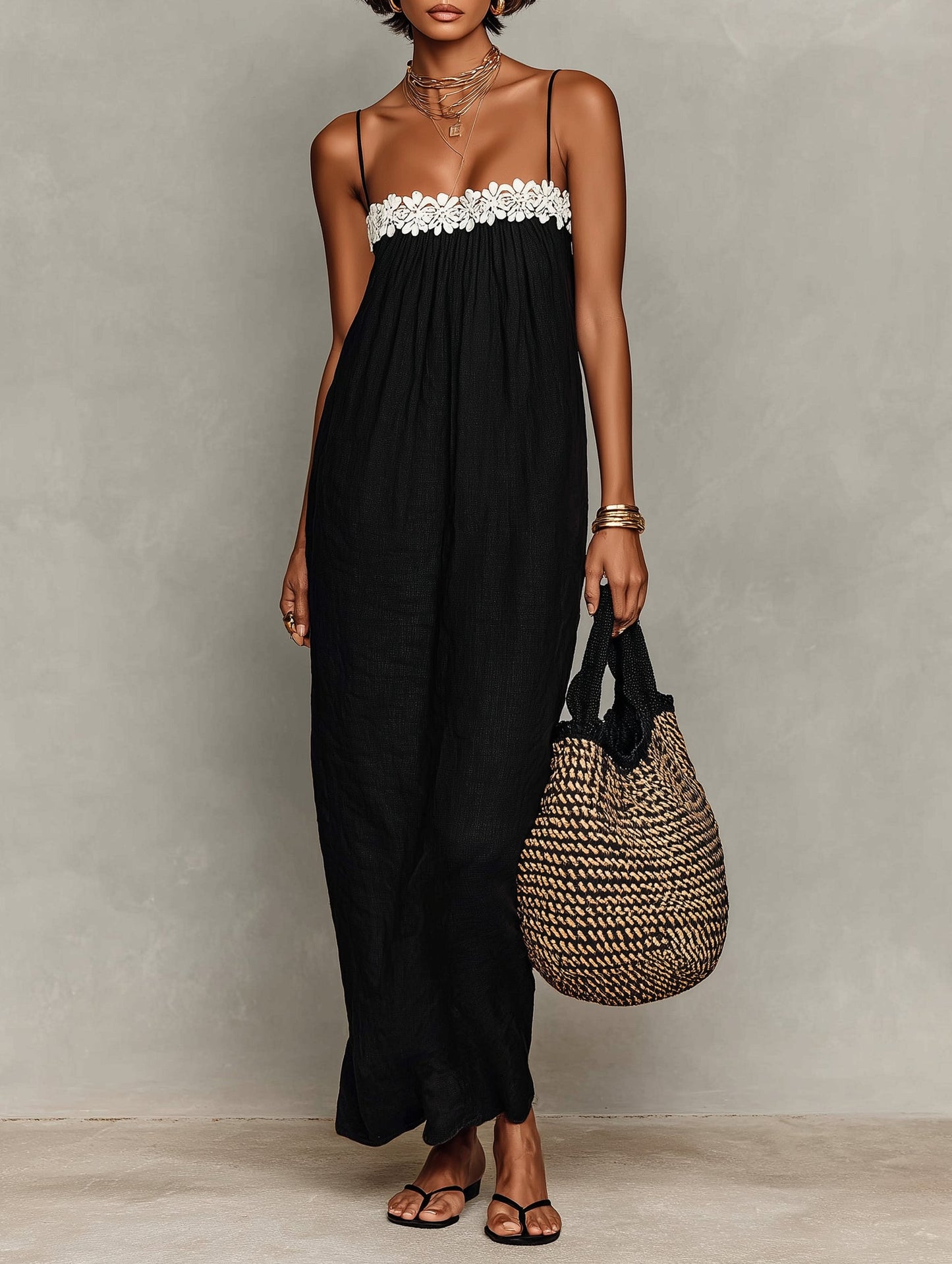 Alice - Robe Longue Dentelle Bretelles Amovibles
