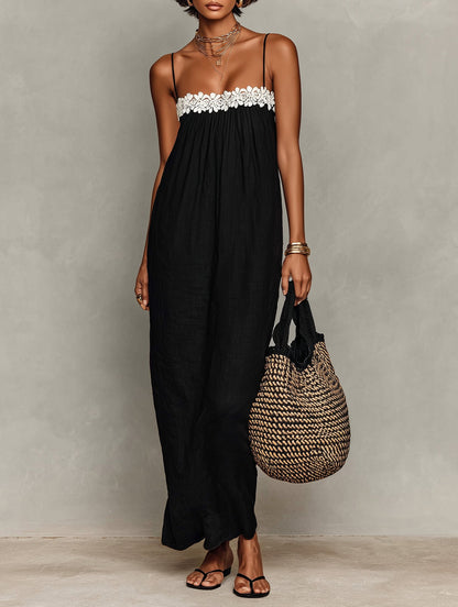 Alice - Robe Longue Dentelle Bretelles Amovibles