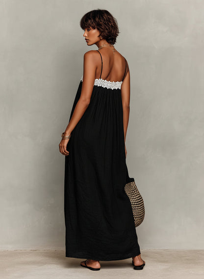 Alice - Robe Longue Dentelle Bretelles Amovibles