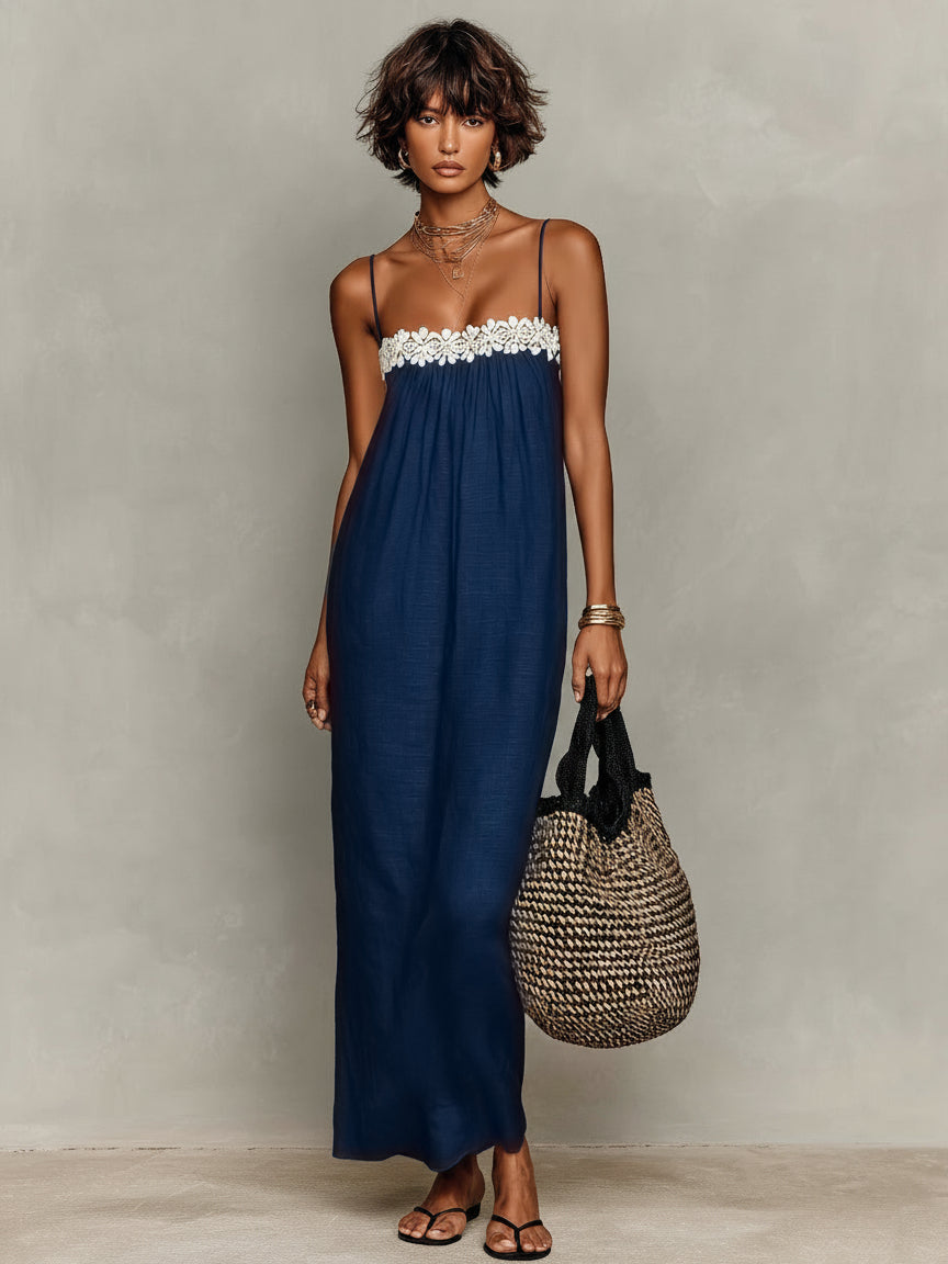 Alice - Robe Longue Dentelle Bretelles Amovibles