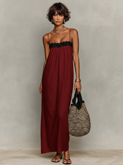 Alice - Robe Longue Dentelle Bretelles Amovibles
