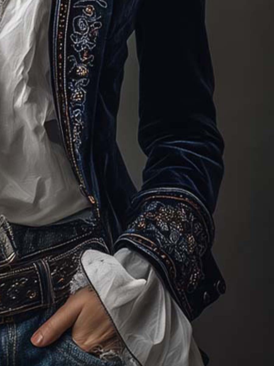 Clarisse – Veste Longue Brodée Esprit Vintage