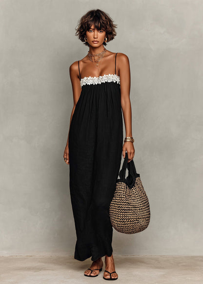 Alice - Robe Longue Dentelle Bretelles Amovibles