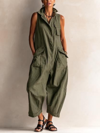 Jeanne - Combinaison Utilitaire Sans Manches en Coton