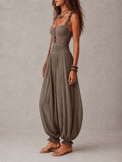 Salomé - Ensemble Bustier Dentelle & Pantalon Sarouel