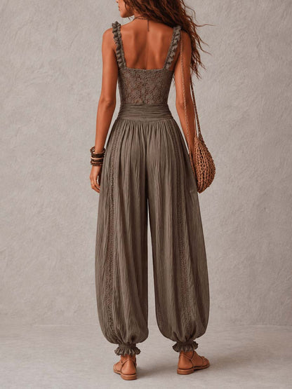 Salomé - Ensemble Bustier Dentelle & Pantalon Sarouel
