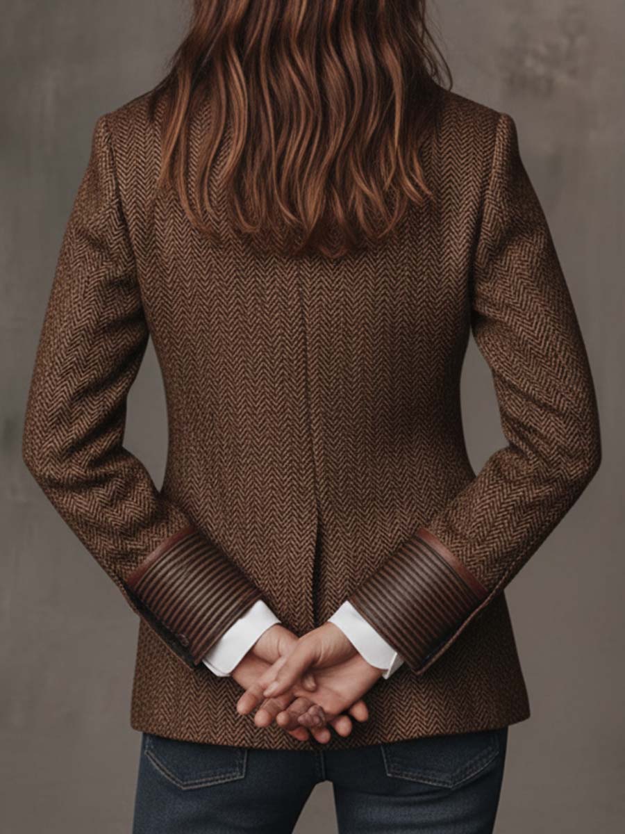 Odile – Blazer Chevrons à Empiècements Brodés