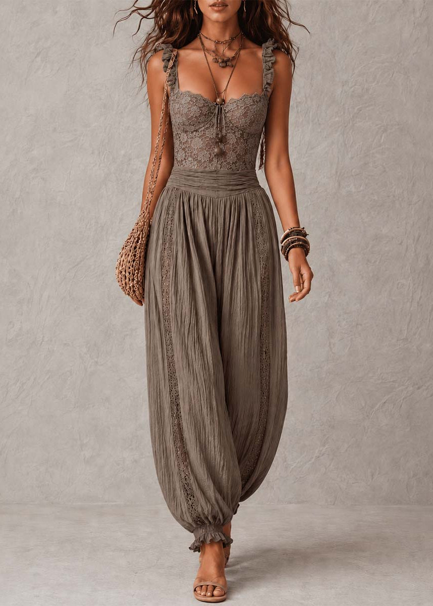 Salomé - Ensemble Bustier Dentelle & Pantalon Sarouel