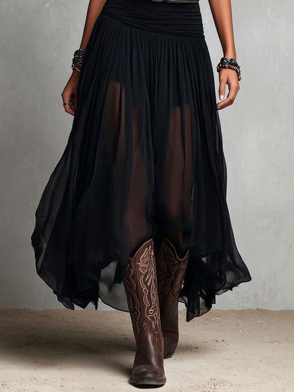Adeline - Robe Longue Bohème Effet Voile