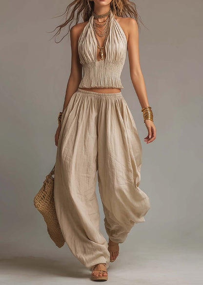 Manon - Ensemble Crop Top & Pantalon Bohème