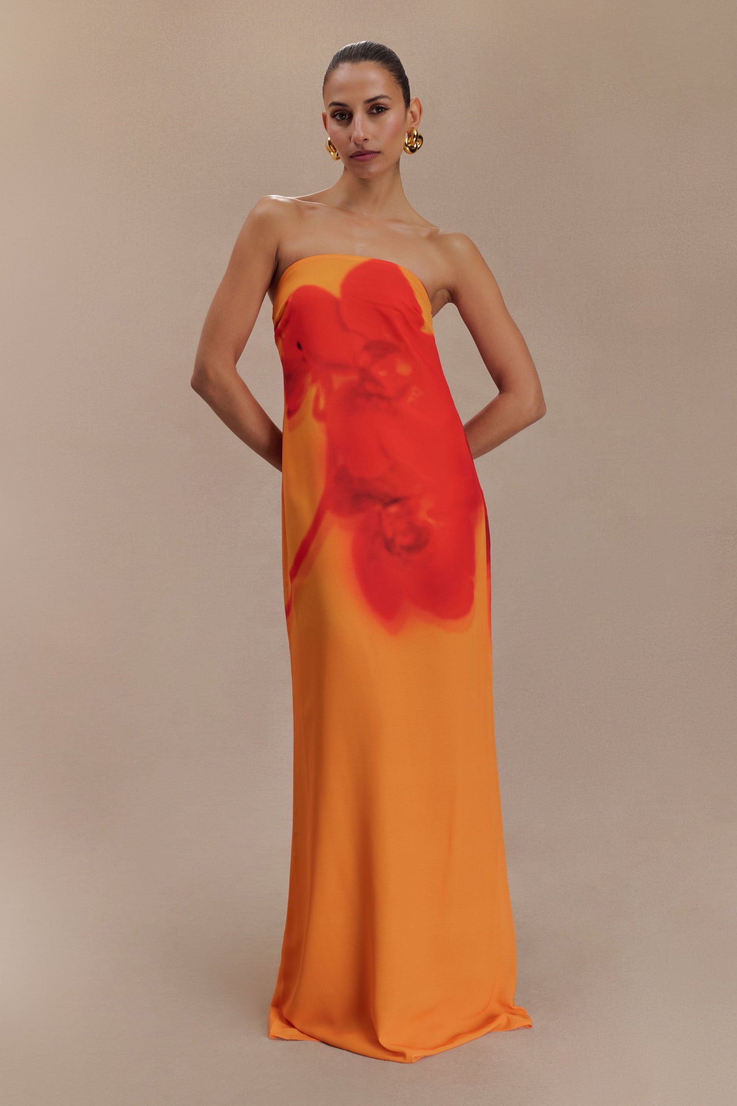 Amelia -  Robe Bustier en Mousseline Imprimée