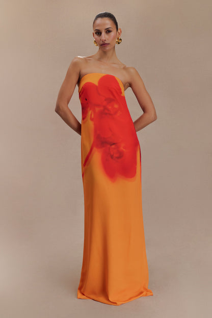 Amelia -  Robe Bustier en Mousseline Imprimée