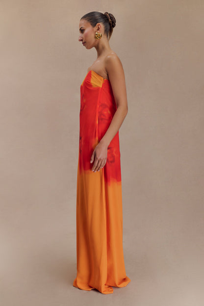 Amelia -  Robe Bustier en Mousseline Imprimée