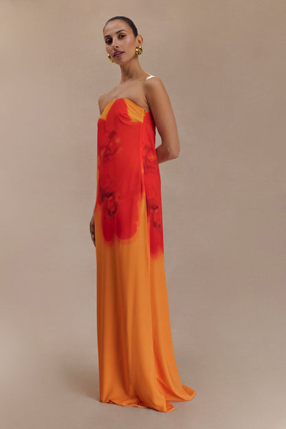 Amelia -  Robe Bustier en Mousseline Imprimée