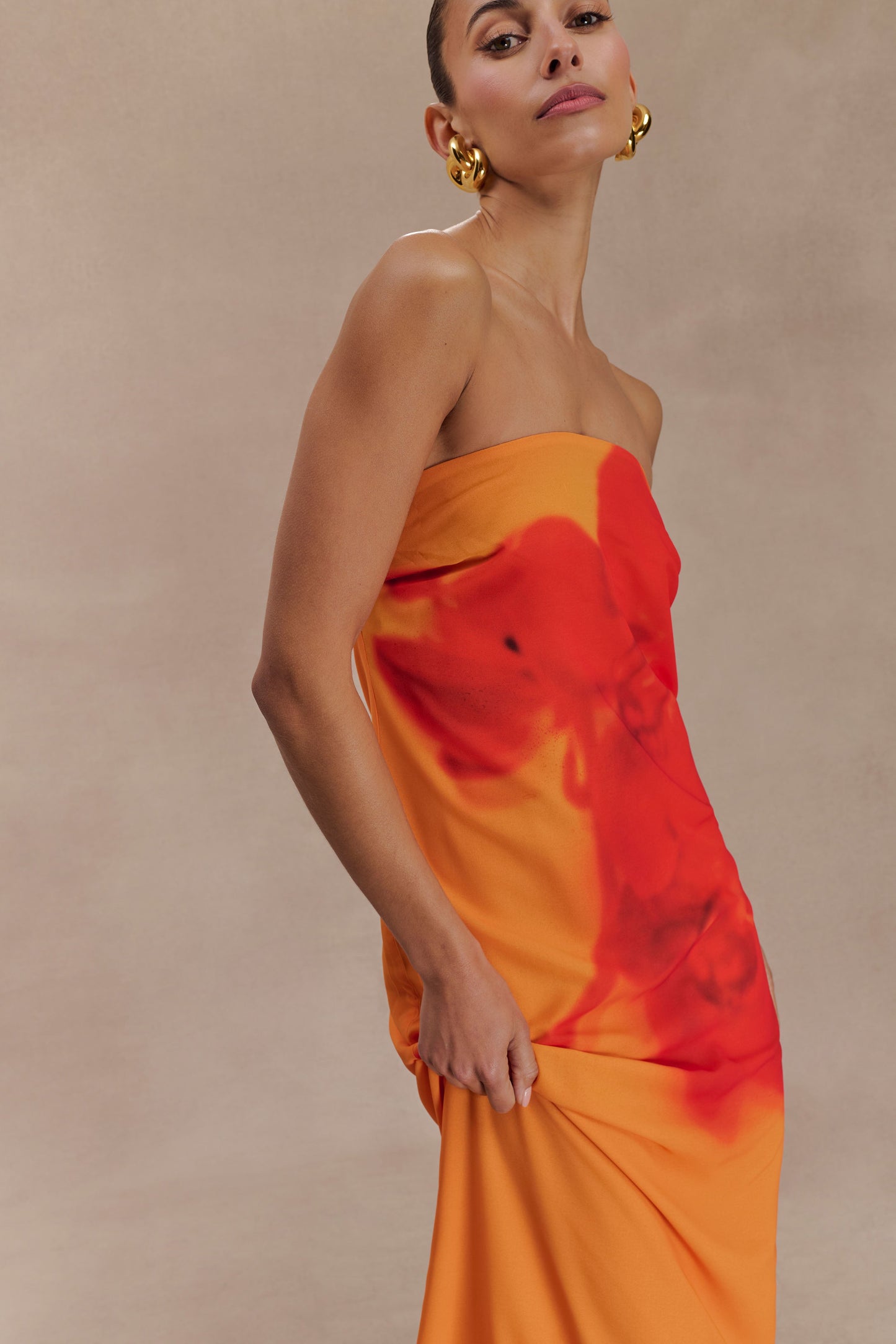 Amelia -  Robe Bustier en Mousseline Imprimée