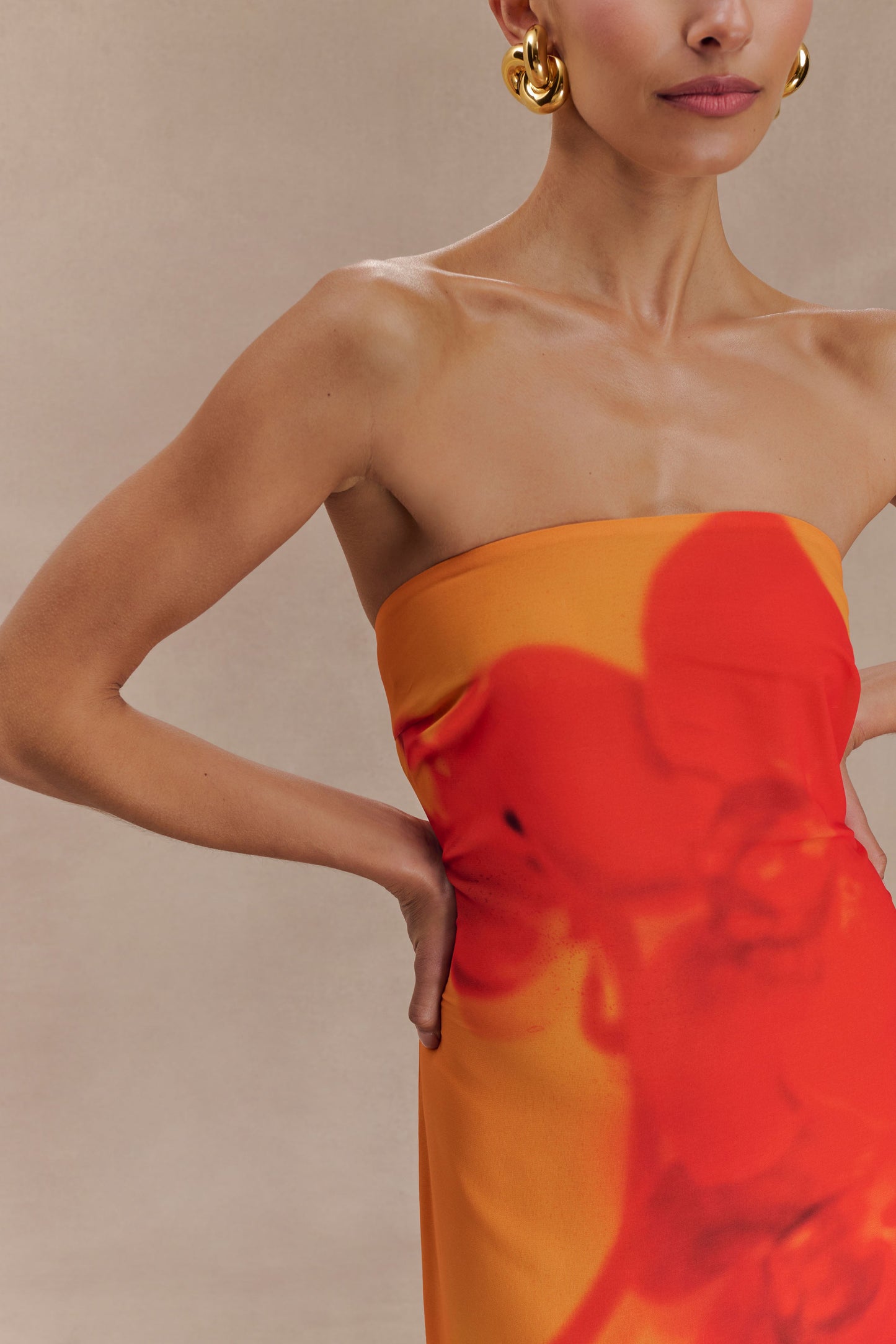 Amelia -  Robe Bustier en Mousseline Imprimée