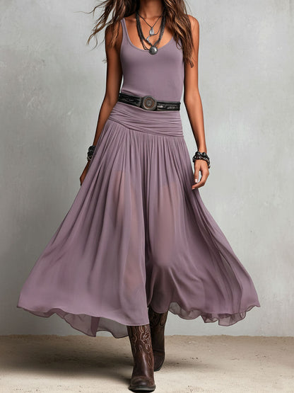 Adeline - Robe Longue Bohème Effet Voile