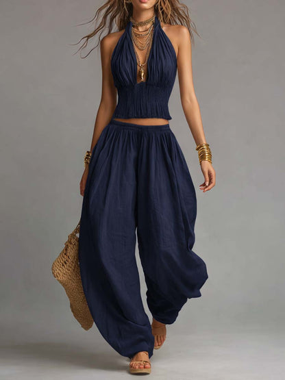 Manon - Ensemble Crop Top & Pantalon Bohème
