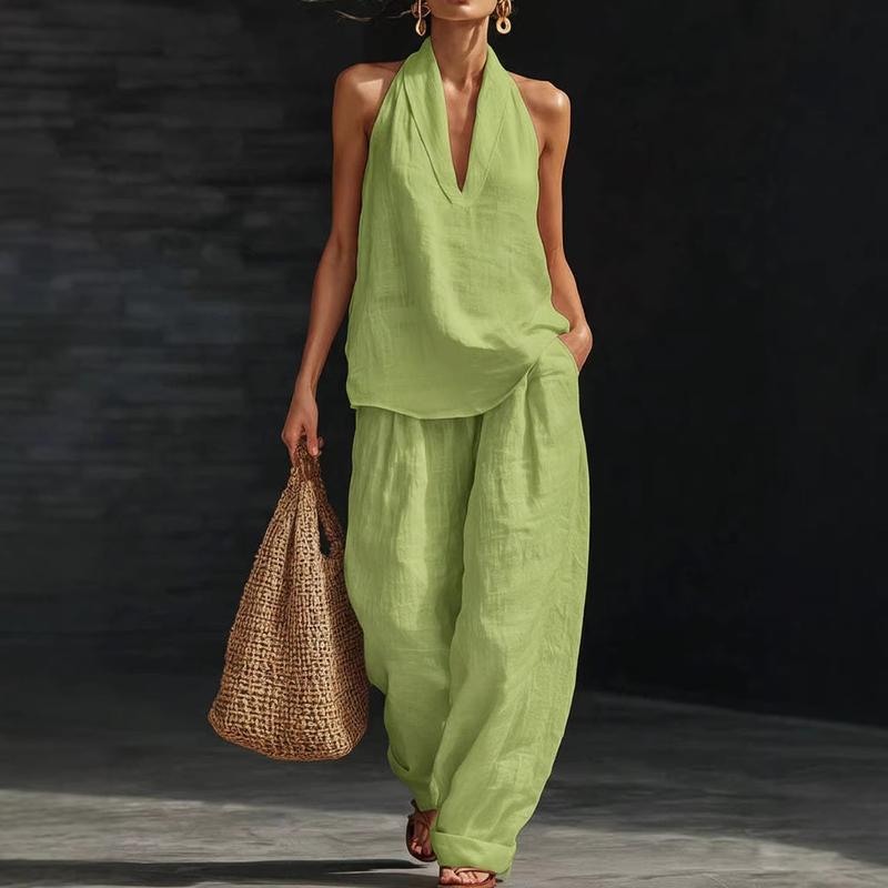 Ainhoa - Ensemble 2 Pièces Blouse & Pantalon Large