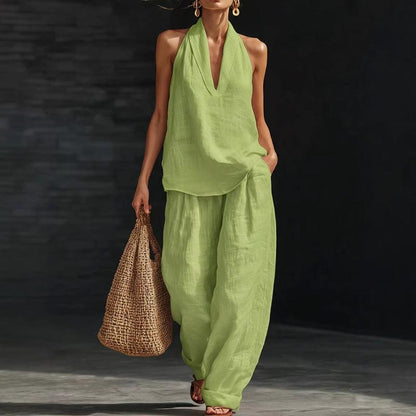 Ainhoa - Ensemble 2 Pièces Blouse & Pantalon Large