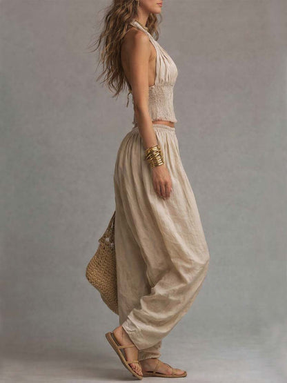 Manon - Ensemble Crop Top & Pantalon Bohème