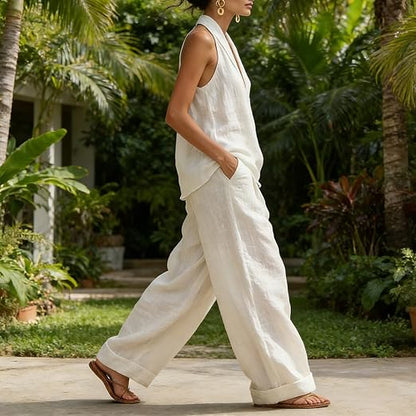 Ainhoa - Ensemble 2 Pièces Blouse & Pantalon Large