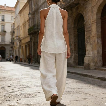 Ainhoa - Ensemble 2 Pièces Blouse & Pantalon Large