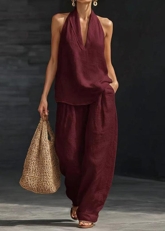 Ainhoa - Ensemble 2 Pièces Blouse & Pantalon Large