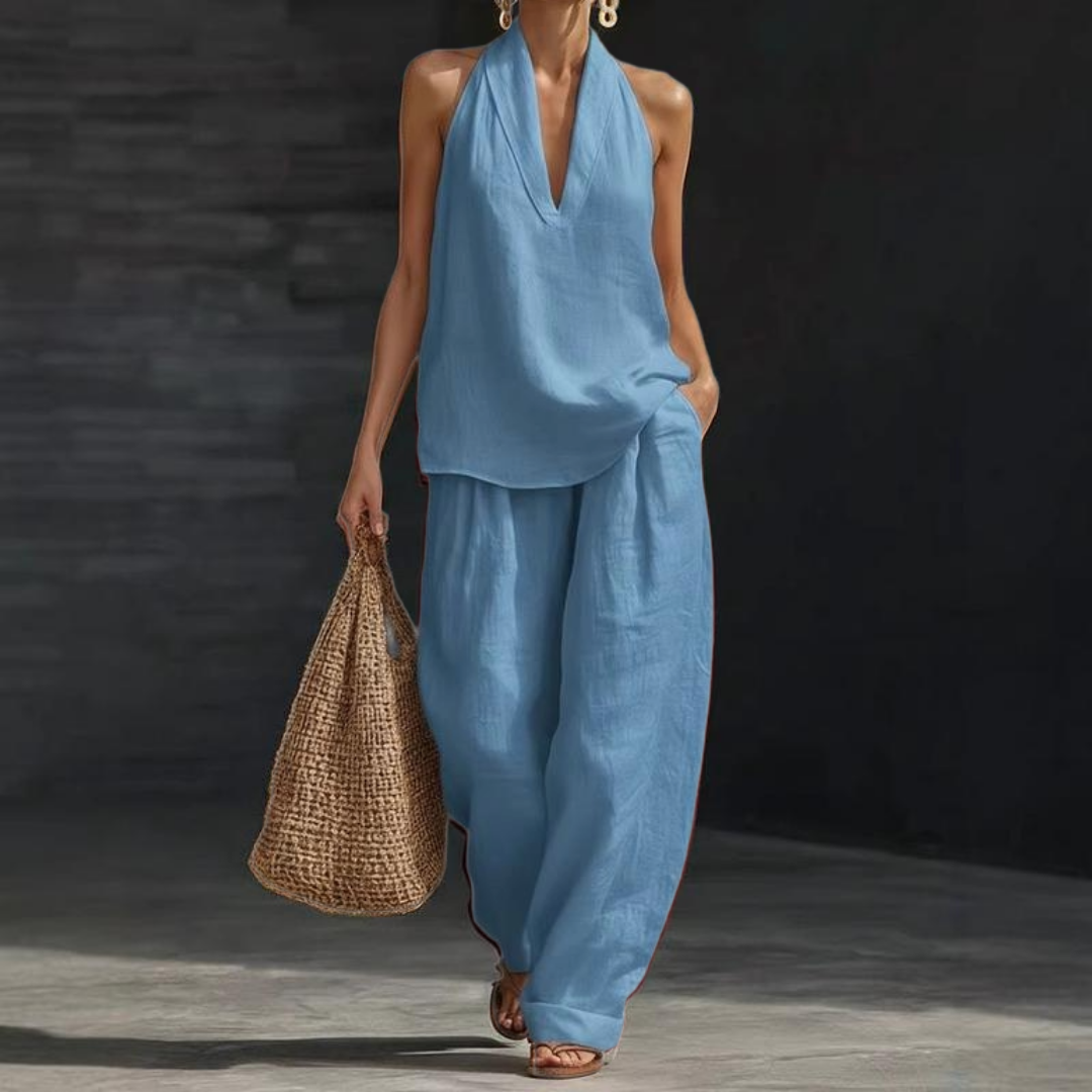 Ainhoa - Ensemble 2 Pièces Blouse & Pantalon Large