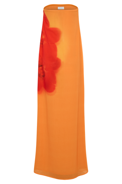 Amelia -  Robe Bustier en Mousseline Imprimée