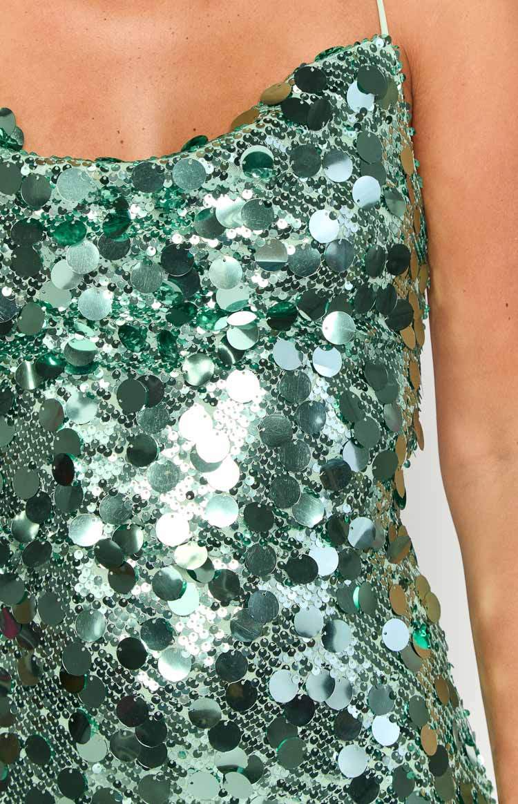 Stellina – Robe Mini Sequins Aqua
