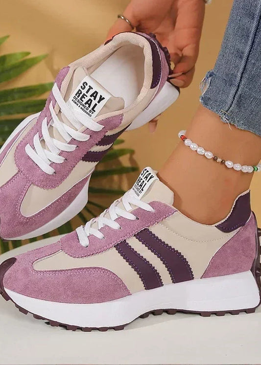 Karine – Baskets Rétro à Détails Contrastés