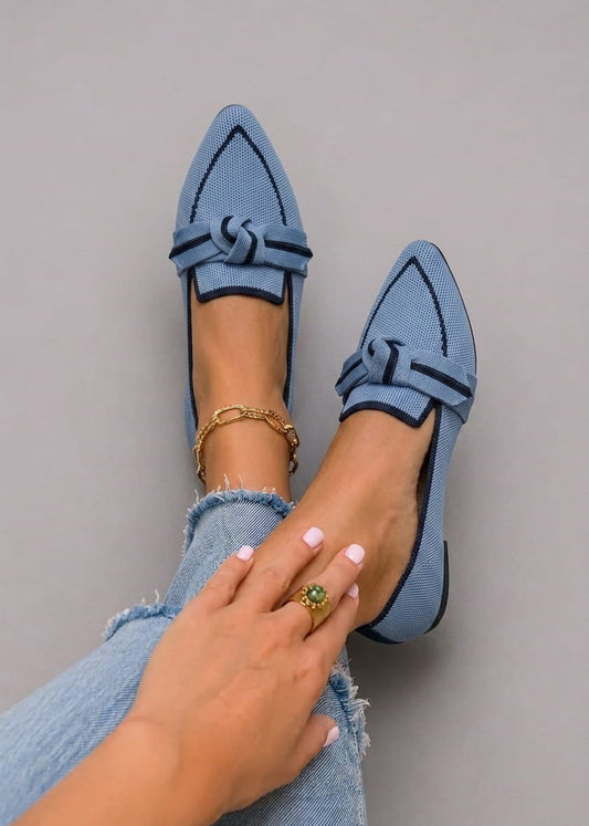 Marceline – Mocassins Plats Confort à Nœud Tressé