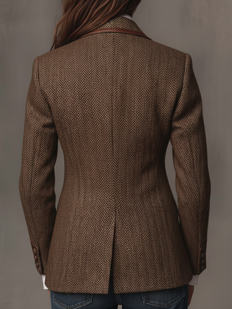 Odile – Blazer Chevrons à Empiècements Brodés