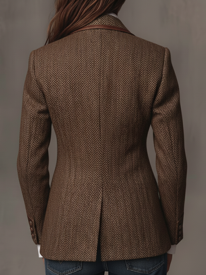 Odile – Blazer Chevrons à Empiècements Brodés