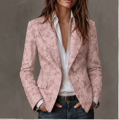 Hélène – Blazer Cintré à Motif Jacquard