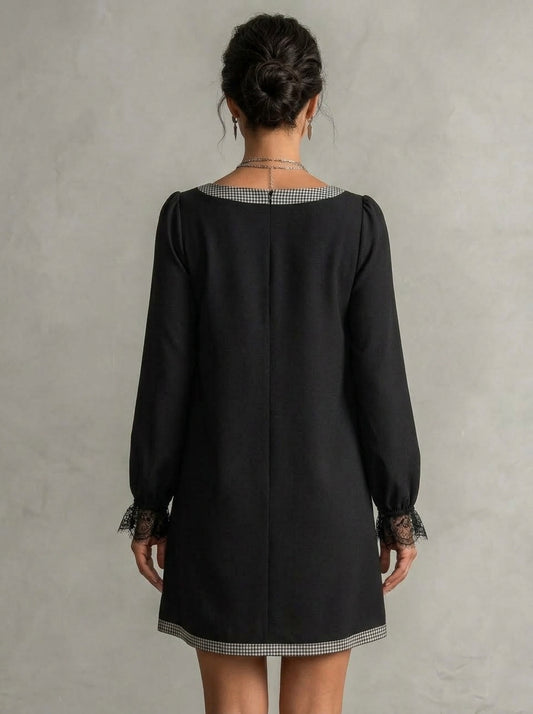Nathalie – Robe Mini Col Carré Strass
