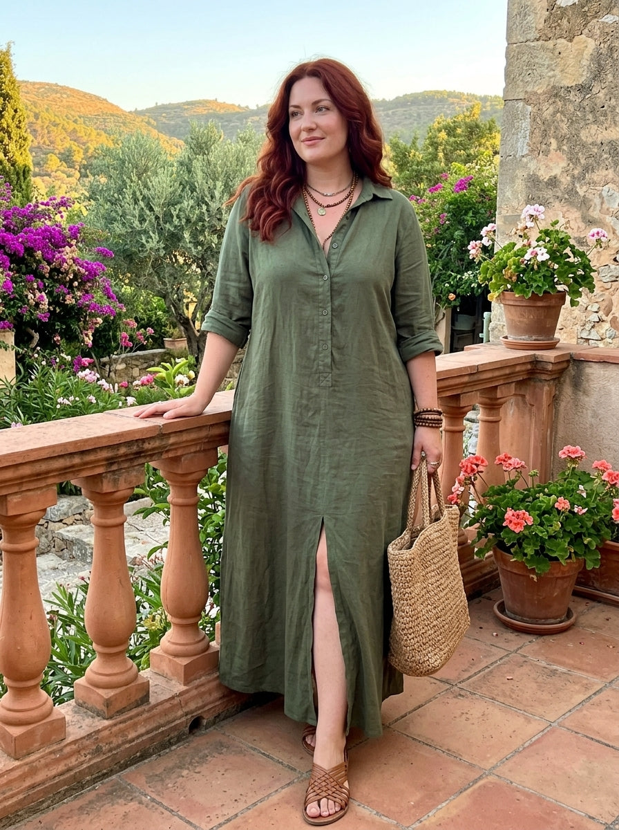 Nova - Robe noire fluide avec boutons