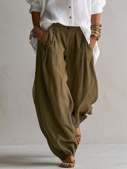 Maria - Ensemble Chemise Blanche et Pantalon Lanterne