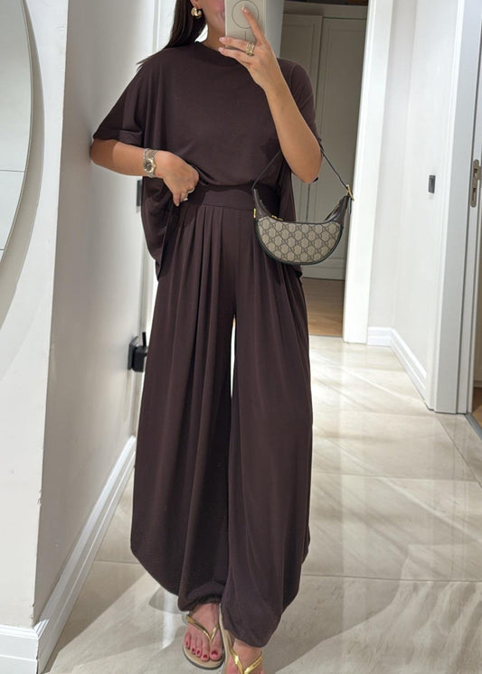 Clémence - Ensemble 2 Pièces Décontracté Top & Pantalon Large