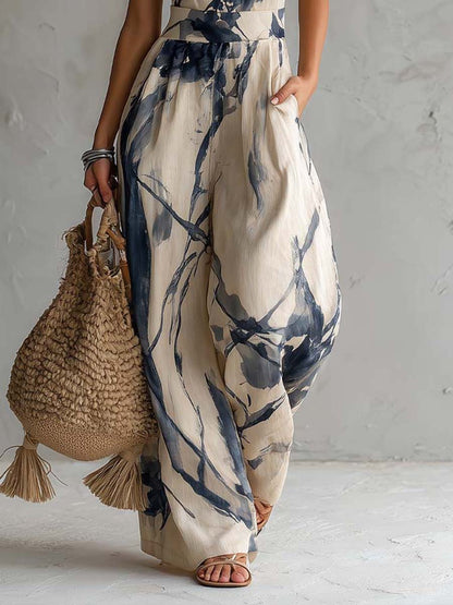 Sienna - Combinaison Col Halter Imprimé Aquarelle
