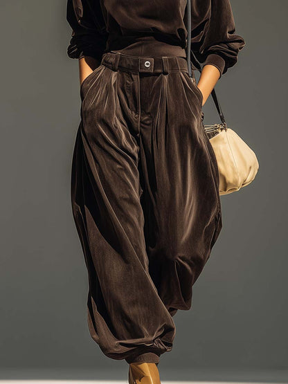 Léonie - Ensemble Velours Sweat à Capuche et Pantalon Ample