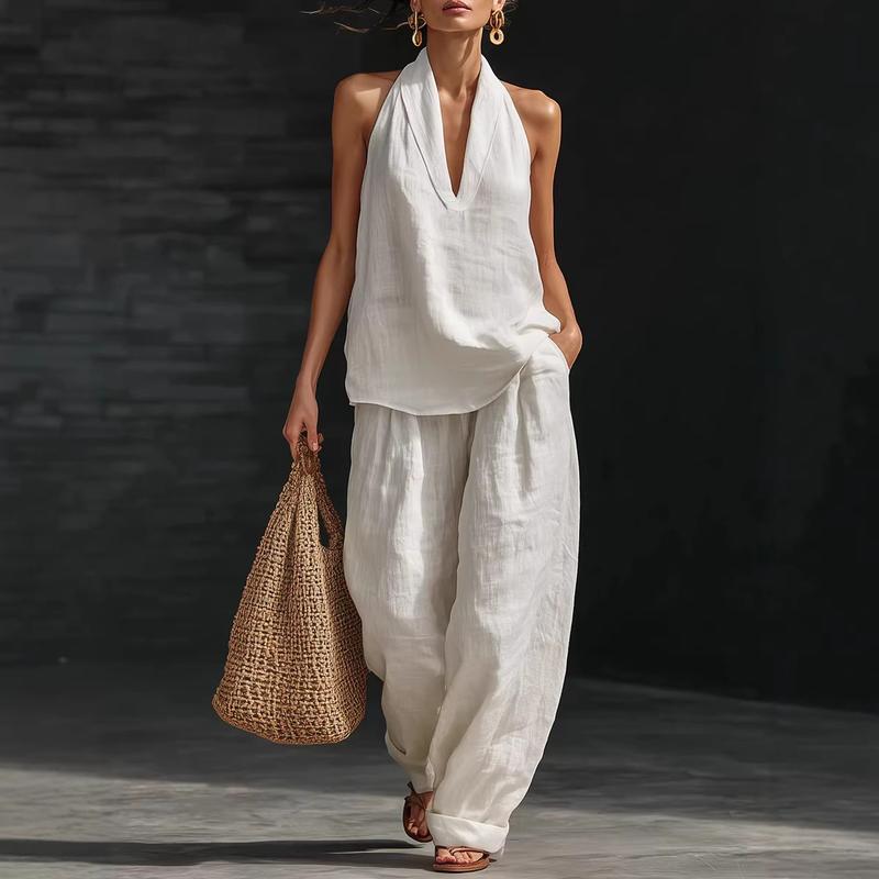 Ainhoa - Ensemble 2 Pièces Blouse & Pantalon Large