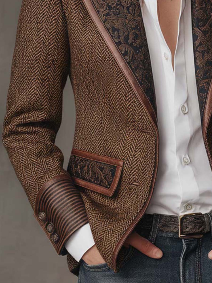 Odile – Blazer Chevrons à Empiècements Brodés