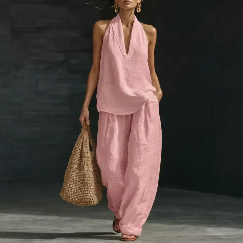 Ainhoa - Ensemble 2 Pièces Blouse & Pantalon Large
