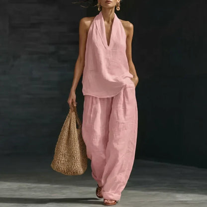 Ainhoa - Ensemble 2 Pièces Blouse & Pantalon Large