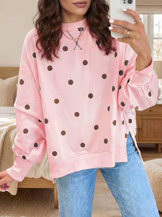 Romy – Sweat Oversize à Pois Contrastés