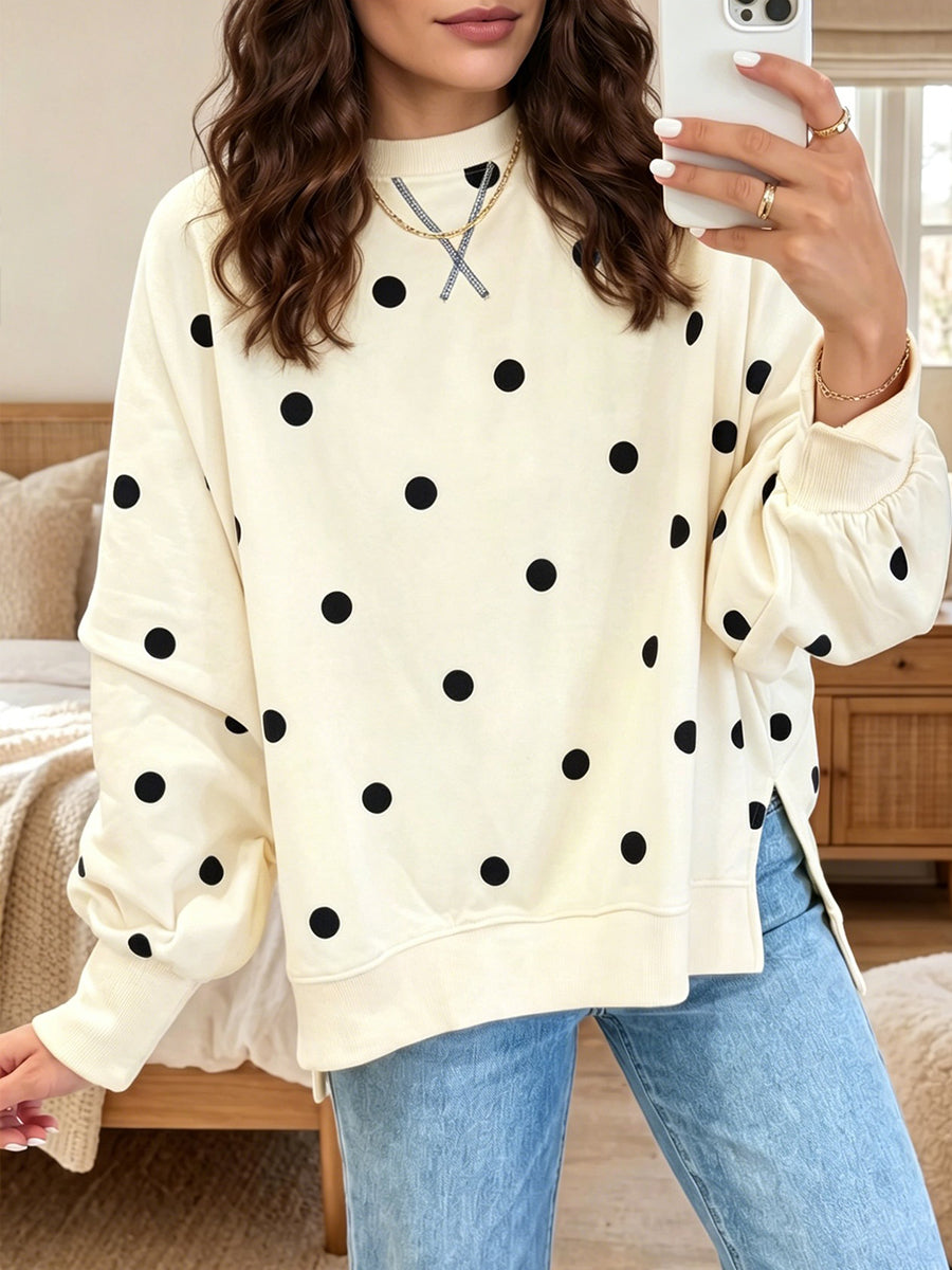 Romy – Sweat Oversize à Pois Contrastés